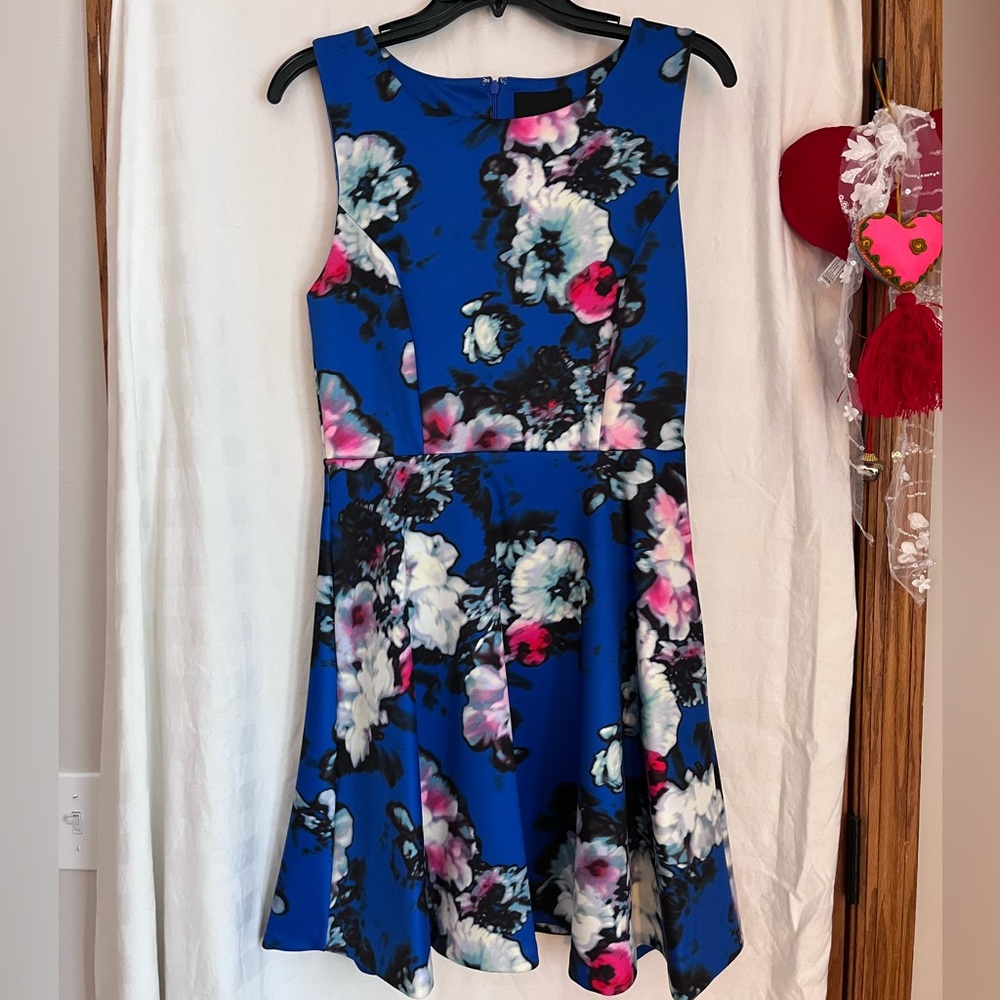 Cynthia Rowley Blue and Pink Floral Dress Size 6